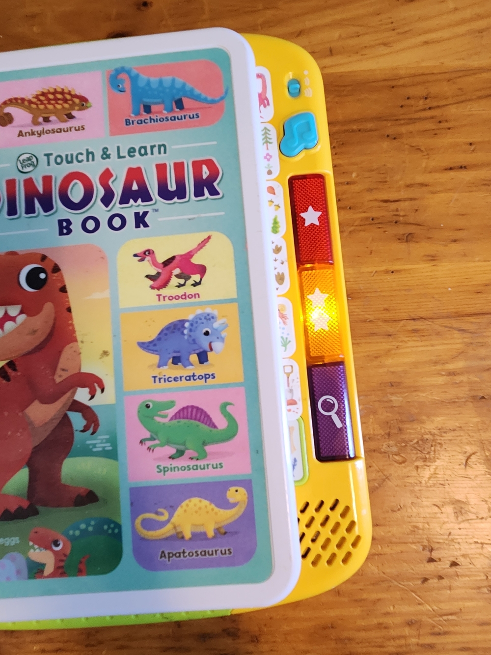 Touch & Learn Dinosaur Book - Interactive Kids Learning Toy (Green, Yellow, Red) - Picture 2 of 3